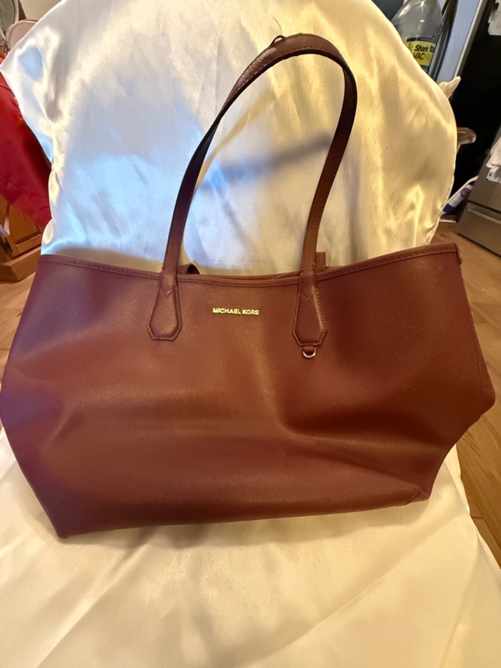 Michael Kors Saffiano Leather Tote in Deep Wine